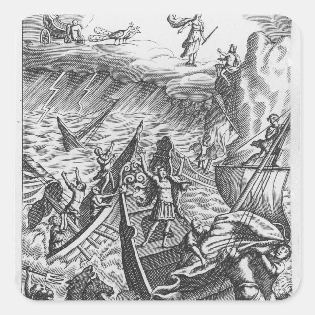 Illustration from 'The Aeneid' by Virgil Square Sticker (Front)