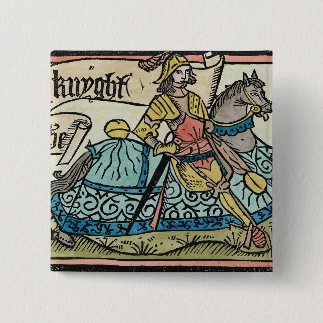 Illustration from 'The Canterbury Tales' Pinback Button (Front)