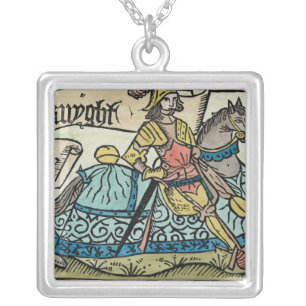 Illustration from 'The Canterbury Tales' Silver Plated Necklace