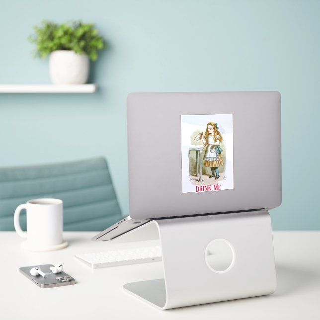 Illustration from The Nursery Alice  - Drink Me Sticker (Laptop On Desk)