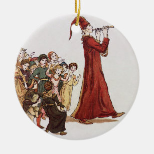 Illustration from The Pied Piper of Hamelin Book Ceramic Ornament