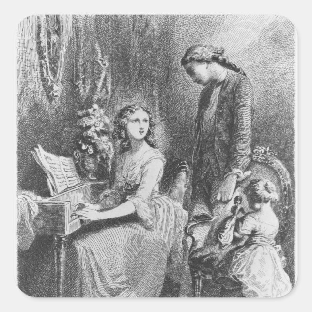 Illustration from 'The Sorrows of Werther' Square Sticker (Front)