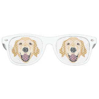 Illustration Golden Retriever Retro Sunglasses