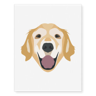 Illustration Golden Retriever Temporary Tattoos