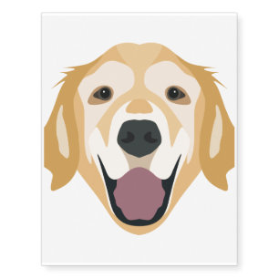 Illustration Golden Retriever Temporary Tattoos