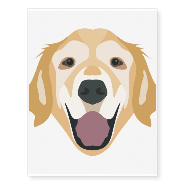 Illustration Golden Retriever Temporary Tattoos (Front)