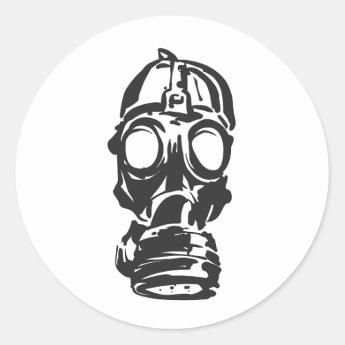 illustration hand drawn of sketch Gas mask Classic Round Sticker