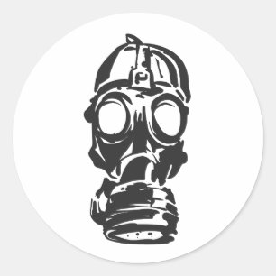 illustration hand drawn of sketch Gas mask Classic Round Sticker