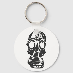 illustration hand drawn of sketch Gas mask Keychain