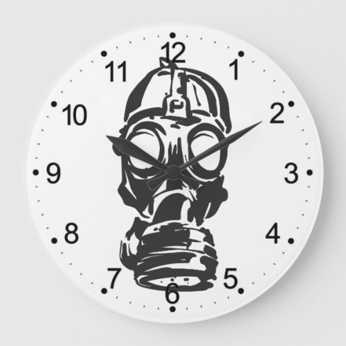 illustration hand drawn of sketch Gas mask Large Clock