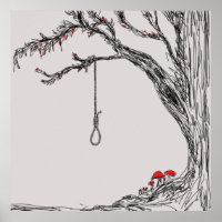 Illustration hangman's noose & mushrooms