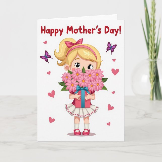 Illustration Happy Mothers Day Card (Front)