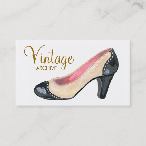 Customizable Illustration High Heel Pump Business Cards