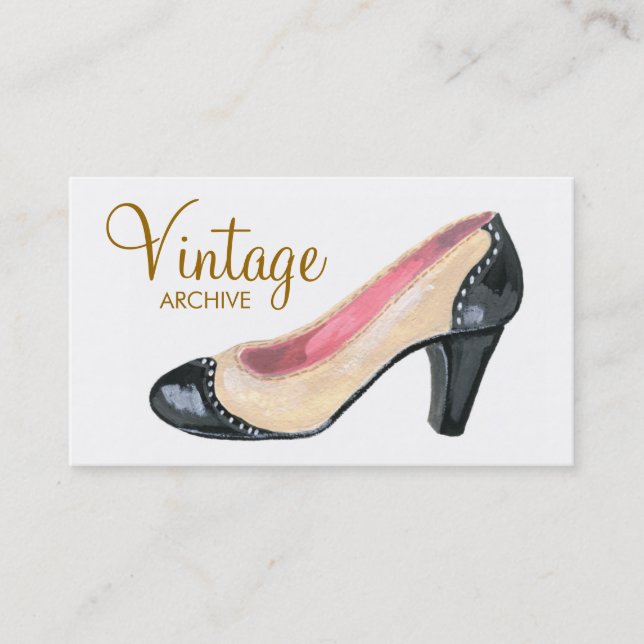 Illustration High Heel Pump Business Cards (Front)