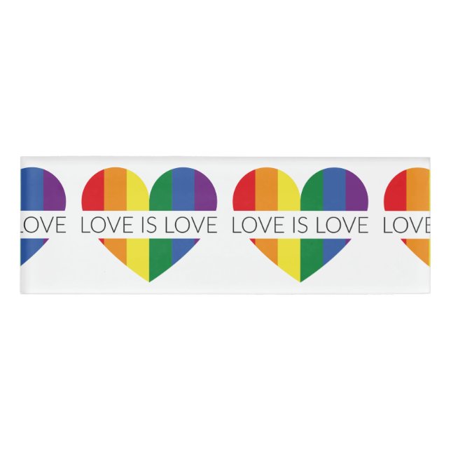 Illustration LGBT love is love Name Tag (Front)