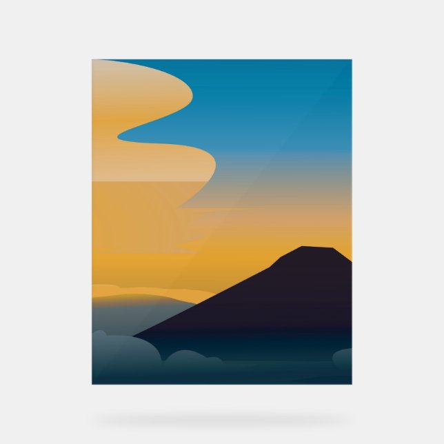 Illustration mountain painting acrylic sign (Front)