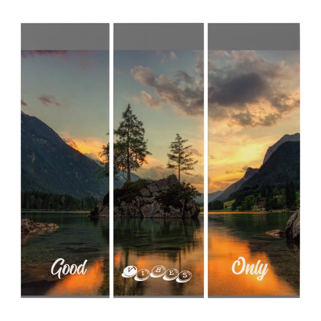 Illustration Nature Phrase Triptych Wall Art (Front)