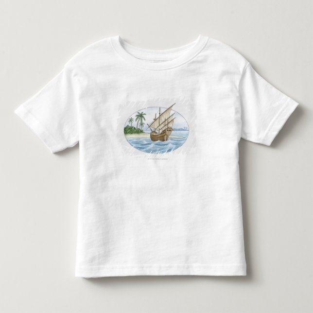 Illustration of 16th Century ship near island Toddler T-shirt (Front)