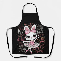 Illustration of a ballerina bunny&#39;s hairstyle wear apron