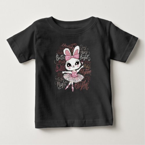 Illustration of a ballerina bunnys hairstyle wear baby T_Shirt
