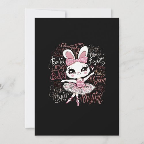 Illustration of a ballerina bunnys hairstyle wear invitation