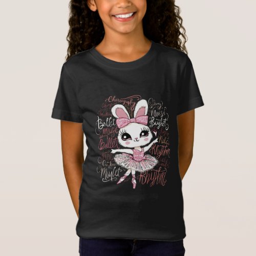 Illustration of a ballerina bunnys hairstyle wear T_Shirt