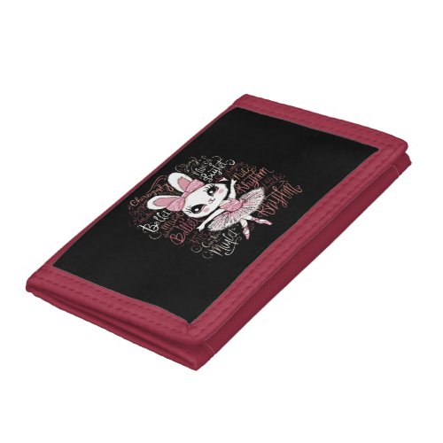 Illustration of a ballerina bunnys hairstyle wear trifold wallet