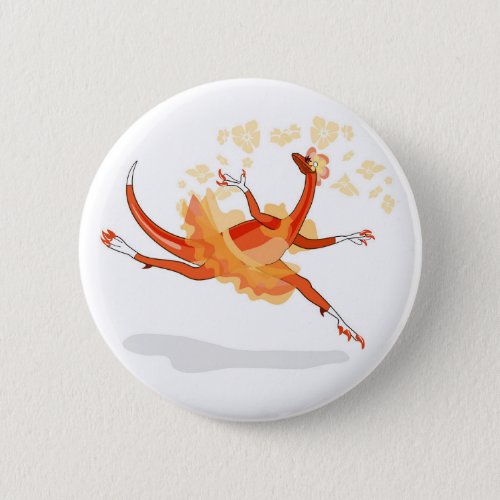 Illustration Of A Ballerina Dancing Raptor 2 Button