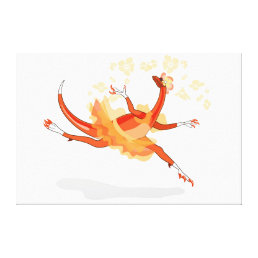 Illustration Of A Ballerina Dancing Raptor. 2 Canvas Print