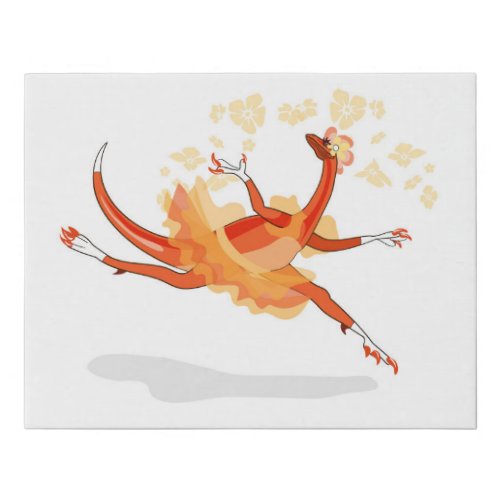 Illustration Of A Ballerina Dancing Raptor 2 Faux Canvas Print