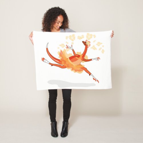Illustration Of A Ballerina Dancing Raptor 2 Fleece Blanket