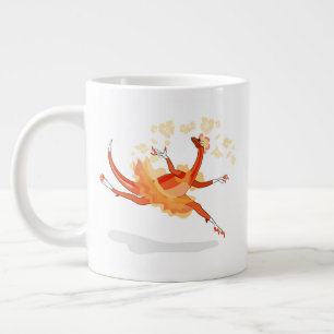Illustration Of A Ballerina Dancing Raptor. 2 Giant Coffee Mug