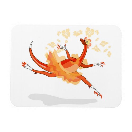 Illustration Of A Ballerina Dancing Raptor 2 Magnet
