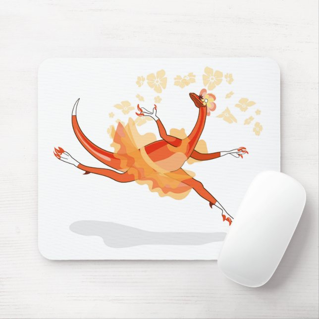 Illustration Of A Ballerina Dancing Raptor. 2 Mouse Pad (With Mouse)