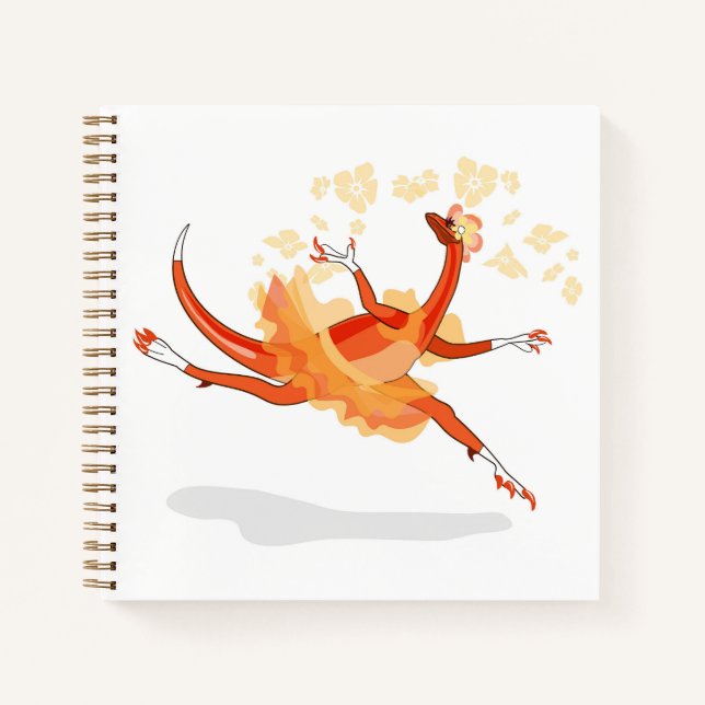 Illustration Of A Ballerina Dancing Raptor. 2 Notebook (Front)