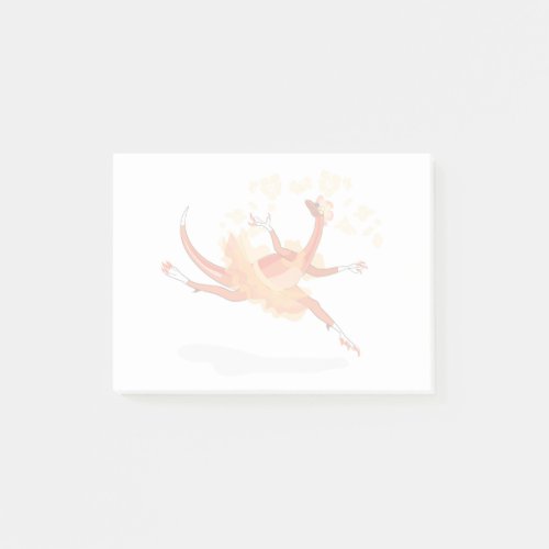 Illustration Of A Ballerina Dancing Raptor 2 Post_it Notes