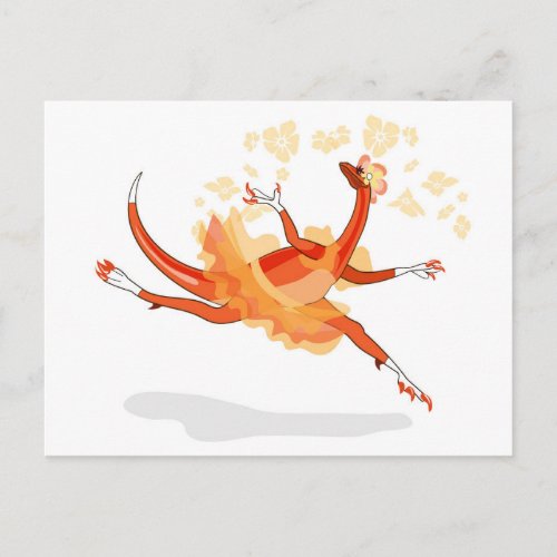 Illustration Of A Ballerina Dancing Raptor 2 Postcard