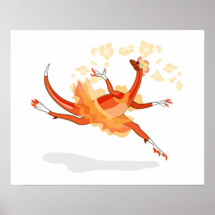 Illustration Of A Ballerina Dancing Raptor. 2 Poster