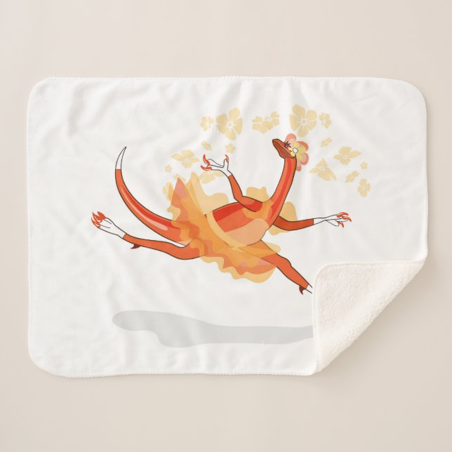 Illustration Of A Ballerina Dancing Raptor. 2 Sherpa Blanket (Front (Horizontal))