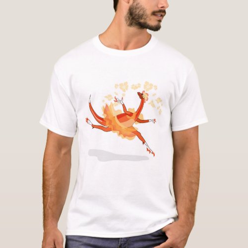 Illustration Of A Ballerina Dancing Raptor 2 T_Shirt
