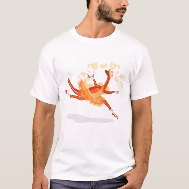 Illustration Of A Ballerina Dancing Raptor. 2 T-Shirt (Front)