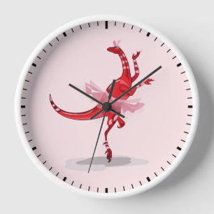Illustration Of A Ballerina Dancing Raptor. Clock