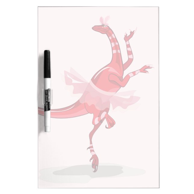 Illustration Of A Ballerina Dancing Raptor. Dry Erase Board (Front)