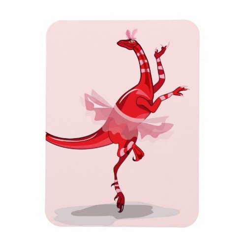 Illustration Of A Ballerina Dancing Raptor Magnet