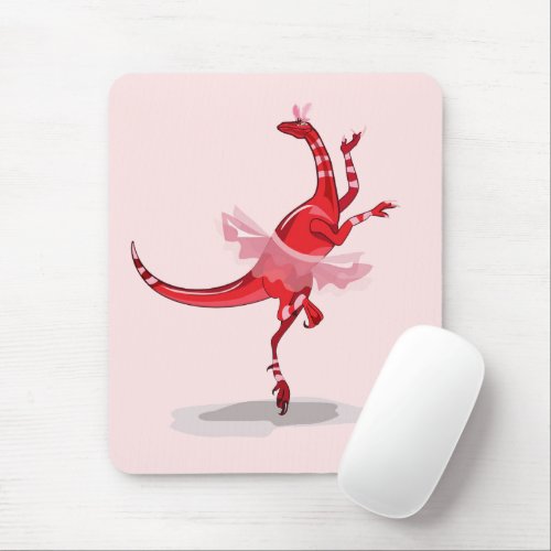 Illustration Of A Ballerina Dancing Raptor Mouse Pad