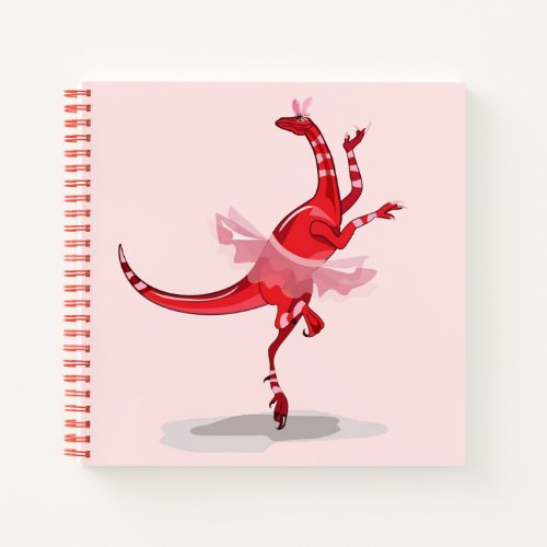 Illustration Of A Ballerina Dancing Raptor Notebook