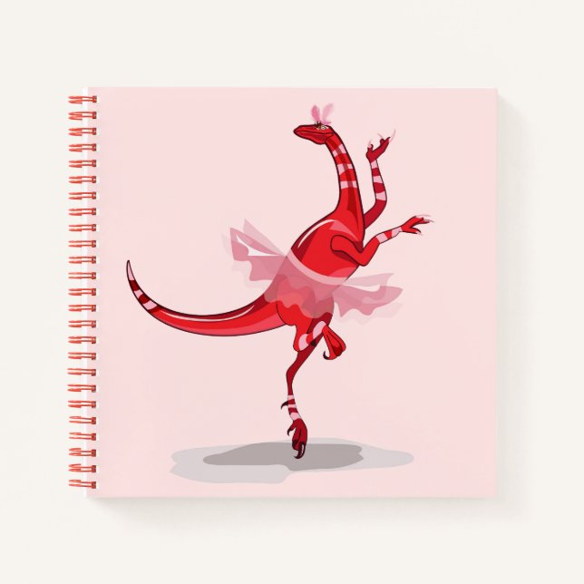 Illustration Of A Ballerina Dancing Raptor. Notebook (Front)