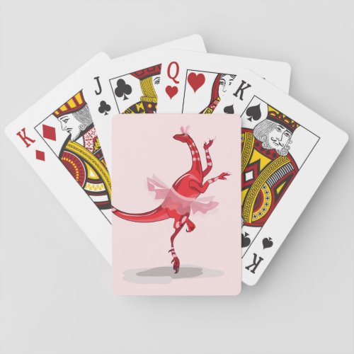 Illustration Of A Ballerina Dancing Raptor Playing Cards