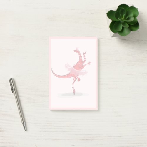 Illustration Of A Ballerina Dancing Raptor Post_it Notes
