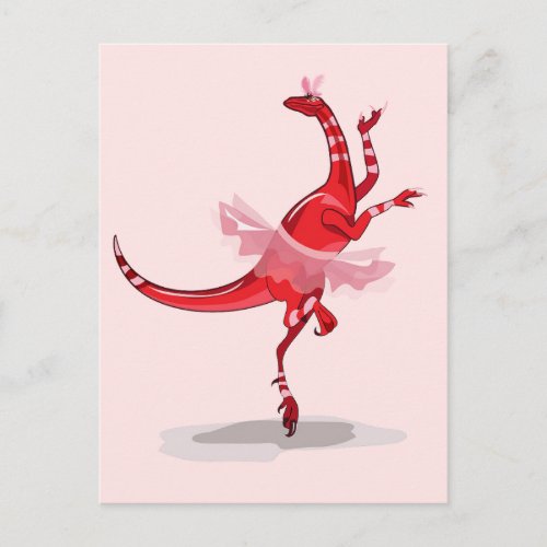 Illustration Of A Ballerina Dancing Raptor Postcard